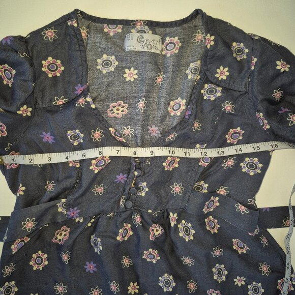 Vintage Zara Bohemian Floral Dress with Belt - Picture 3 of 6